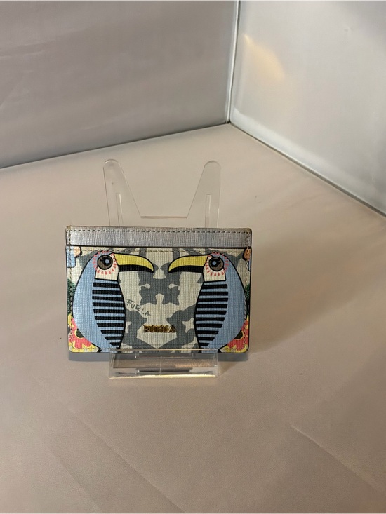Furla Handbags - Furla Light Blue Toucan Card Holder with Yellow Accents